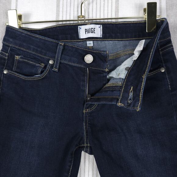 Paige Denim Shorts Womens 25 Dark Wash Kayla Bermuda Rolled Raw Hem Stretch Jean - Picture 3 of 14